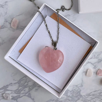 Rose Quartz Heart Necklace