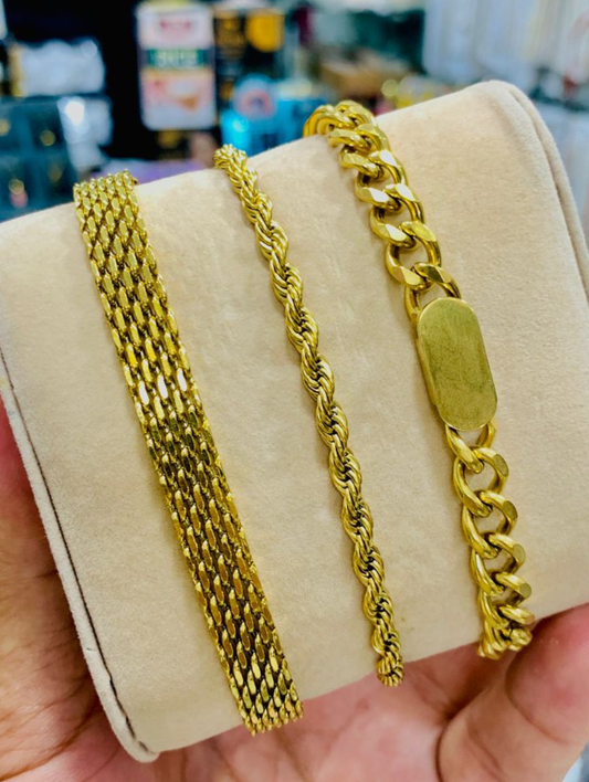 Mesh, Milas and Gold Plate Bracelet