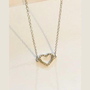 Hollow Heart Necklace (Silver)
