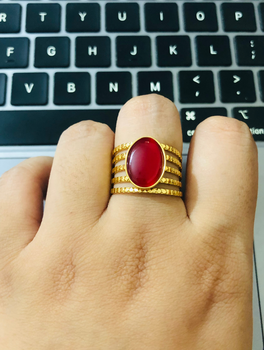 Maroon Hollow Layers Ring