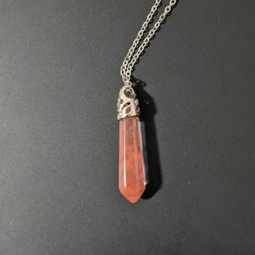Watermelon Pointed Stone Necklace