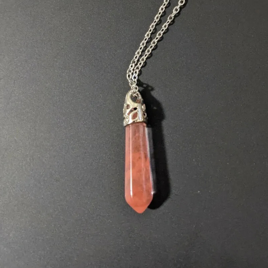 Watermelon Pointed Stone Necklace