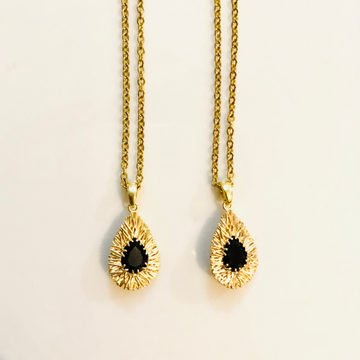 3pcs Black Drop Jewellery Set