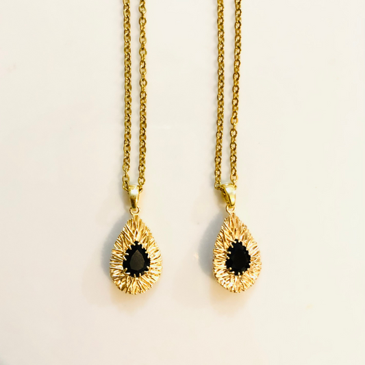 3pcs Black Drop Jewellery Set