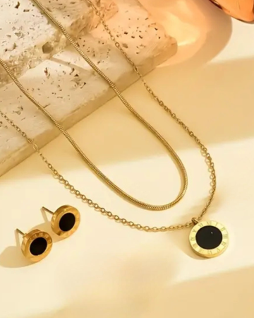 3 Pcs Roman Number Necklace Set
