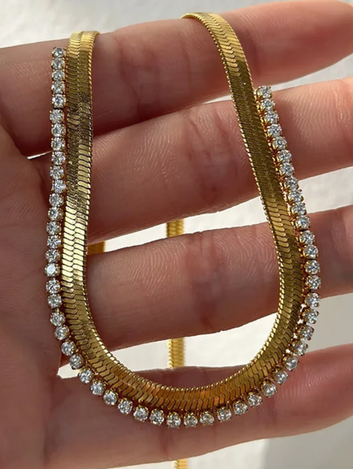 Stainless Steel Stone Snake Chain