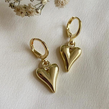 Solid Heart Ear Hoops