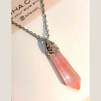 Watermelon Pointed Stone Necklace