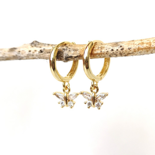 Mini Butterfly Ear Hoops