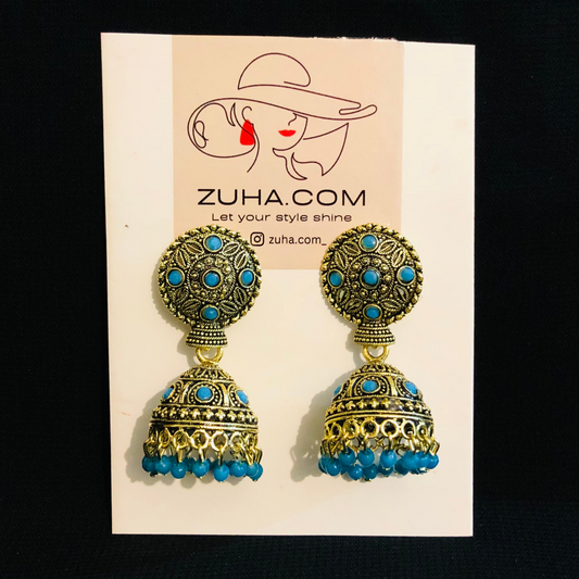 Blue Stone Antique Jhumki