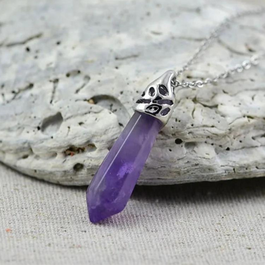 Amethyst Pointed Stone Necklace