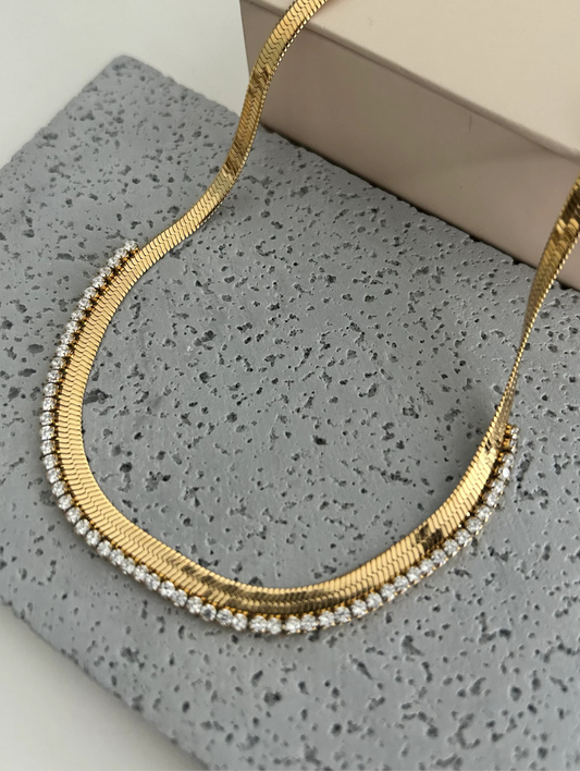 Stainless Steel Stone Snake Chain