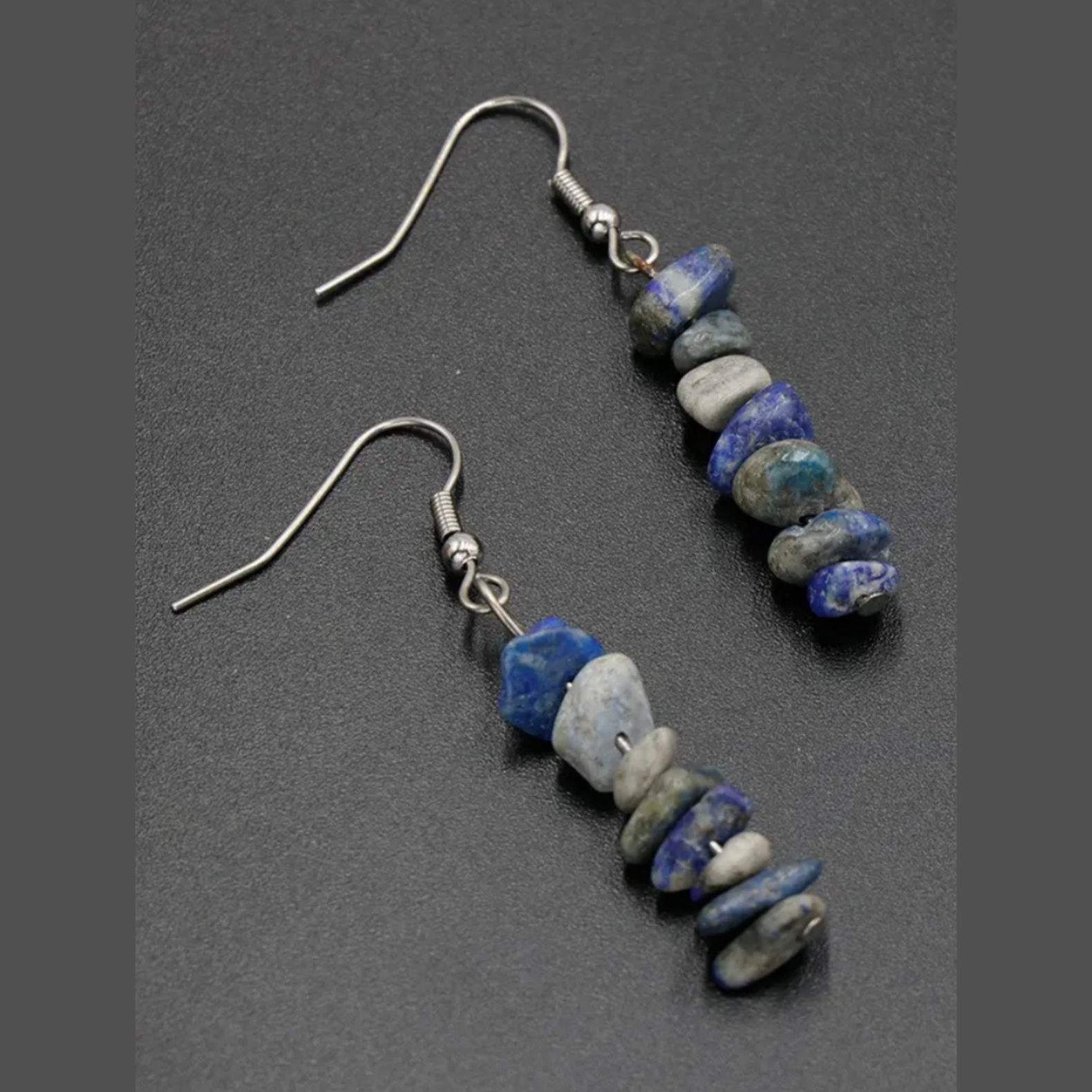 Lazpis Lazuli Chip Stone Earrings