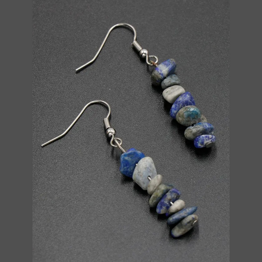 Lazpis Lazuli Chip Stone Earrings