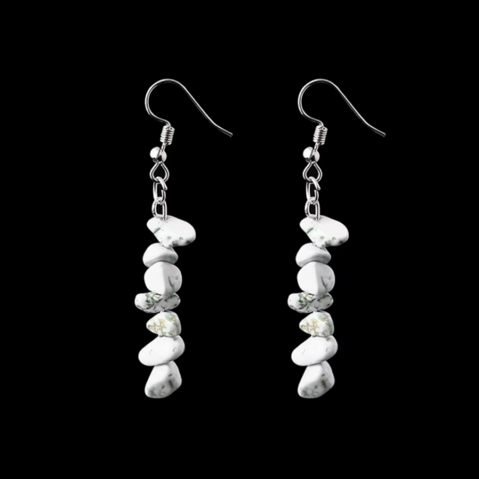 Howlite Chip Stone Earrings