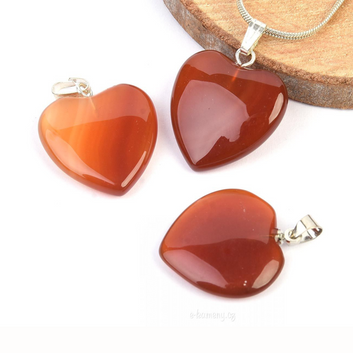Red Agate Heart Necklace