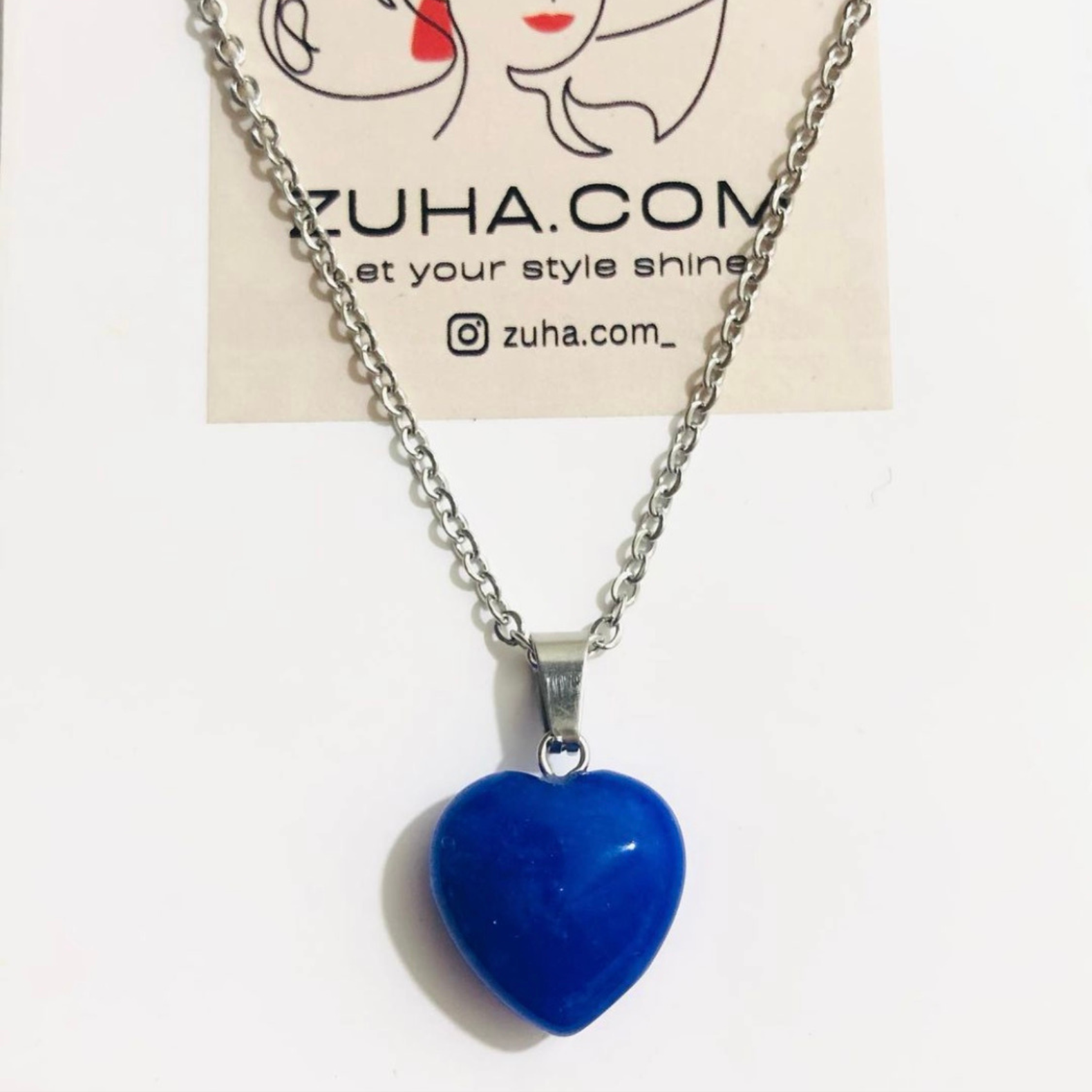 Dyed Lapis Lazuli Heart Necklace