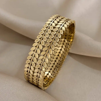 Double Leaf Cuff Bracelet