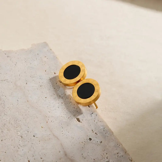 Roman Number Stud Earrings