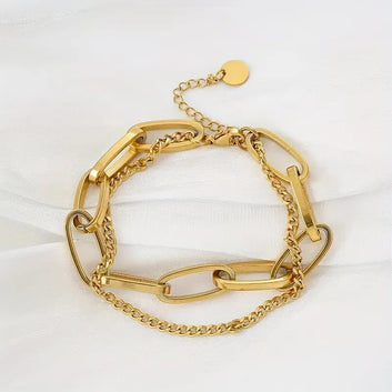 Boho Double Link Chain Bracelet