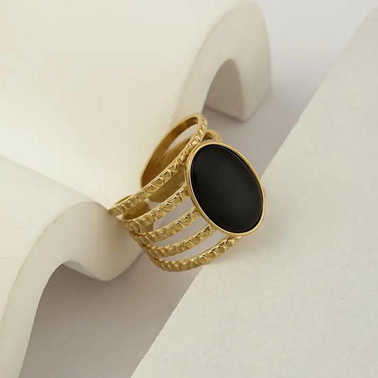 Black Hollow Layers Ring