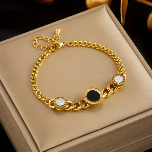 Roman Number Coin Bracelet