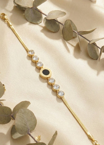 Coin Stone Snake Chain Bracelet